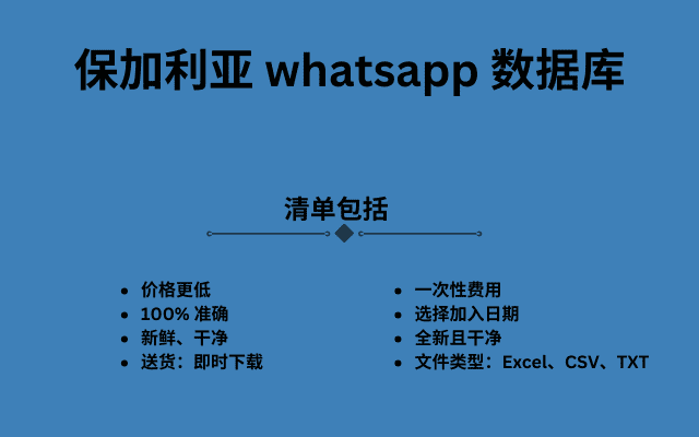 保加利亚 whatsapp 数据库